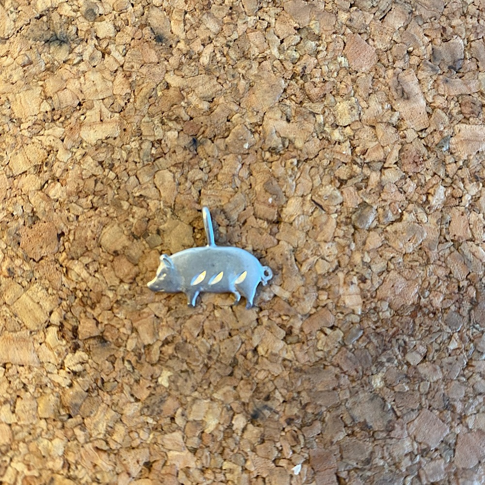 Vintage Pig Sterling Silver Charm